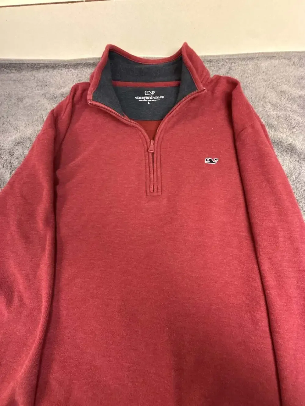 Vineyard Vines Men's Saltwater Quarter-Zip Pullover Red Size L